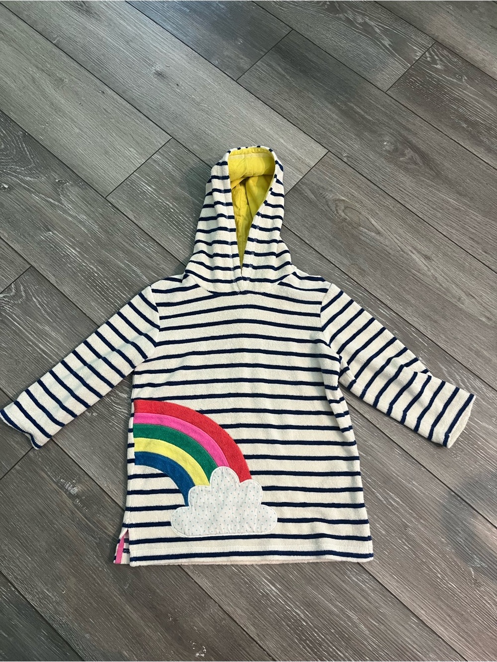 Mini Biden Terry Cloth Cover Up Dress Stripes Rainbow Size 3-4